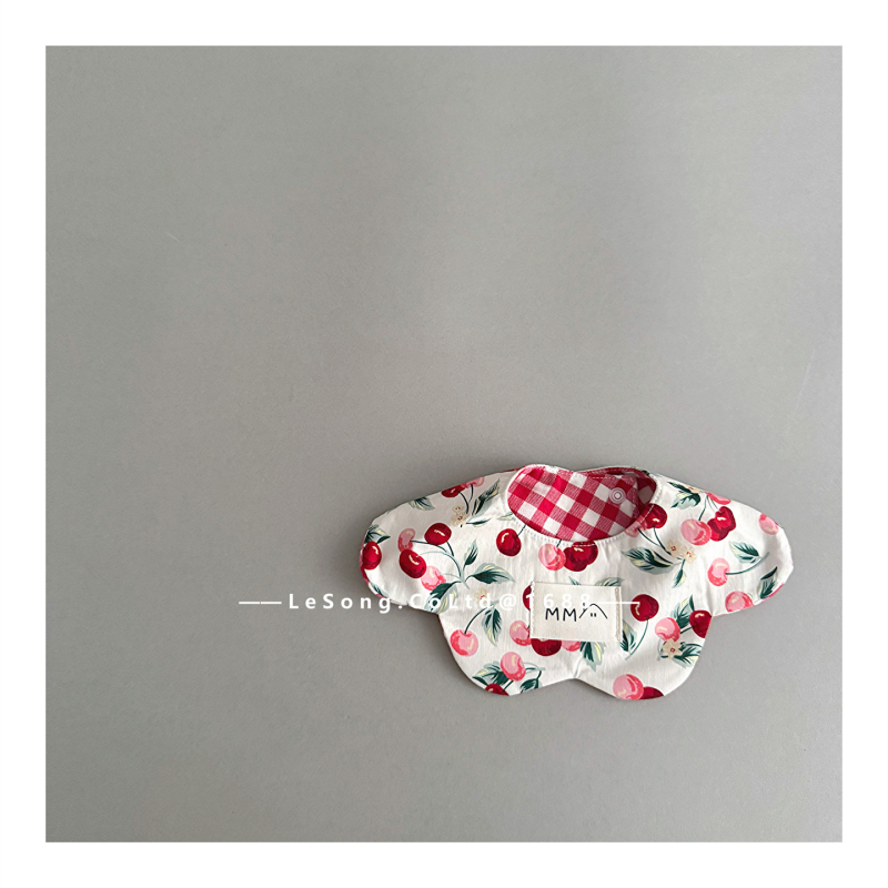 Zīdaiņu bibs - kokvilnas marle, uzsūcošs, elpojošs - universāls, no zīdaiņa līdz 1 gadam, dzīvnieku un ziedu raksts