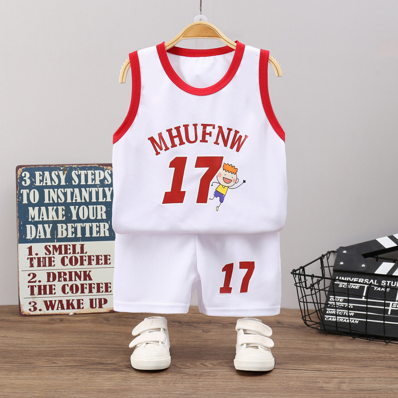 Bērnu divdaļīgs sporta komplekts: bez piedurknēm top un šorti, vasaras sezonai, 3–8 gadi, 100% poliesters, karikatūras motīvs