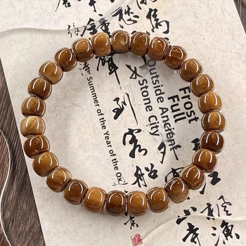 Narukvica Bodhi perli — Cook materijal, ručna izrada, unisex, kineski stil, oblici srce/valovi/geometrijski, književno retro, ljeto 2024