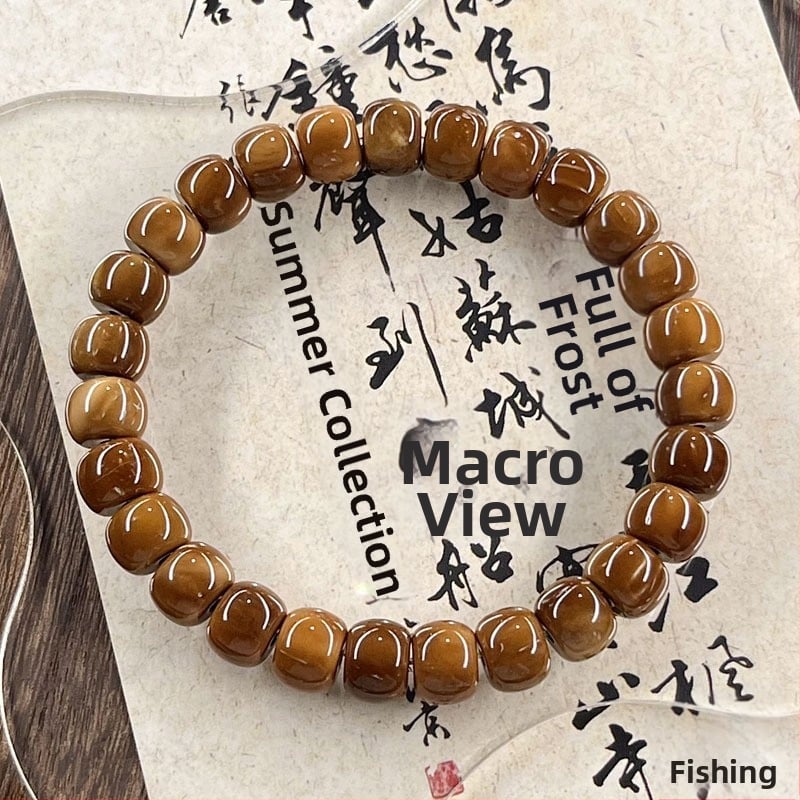 Narukvica Bodhi perli — Cook materijal, ručna izrada, unisex, kineski stil, oblici srce/valovi/geometrijski, književno retro, ljeto 2024