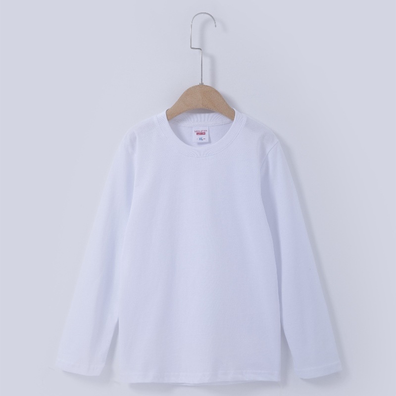 Bērnu garām piedurknēm T-krekls, 100% kokvilna, mitrumu novadīšana, Korejas stils