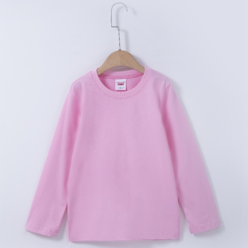 Bērnu garām piedurknēm T-krekls, 100% kokvilna, mitrumu novadīšana, Korejas stils