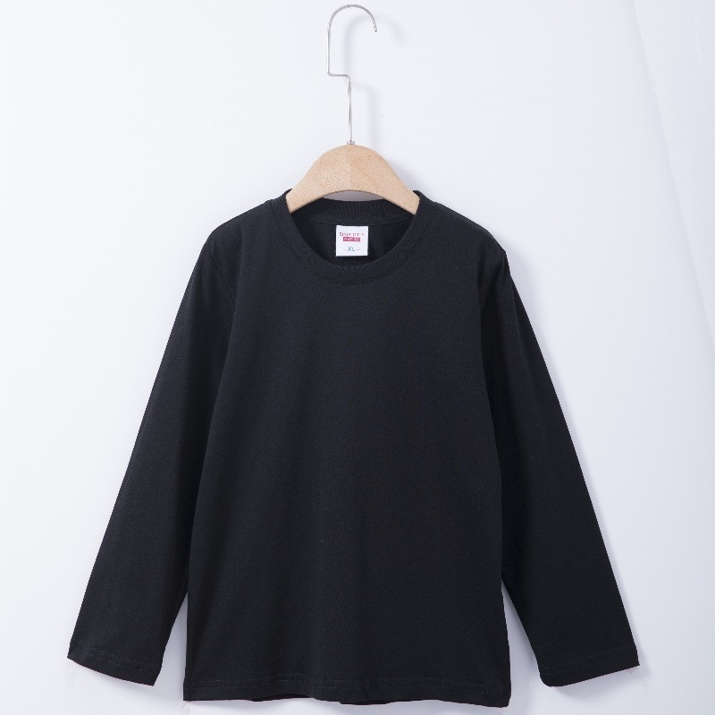 Bērnu garām piedurknēm T-krekls, 100% kokvilna, mitrumu novadīšana, Korejas stils