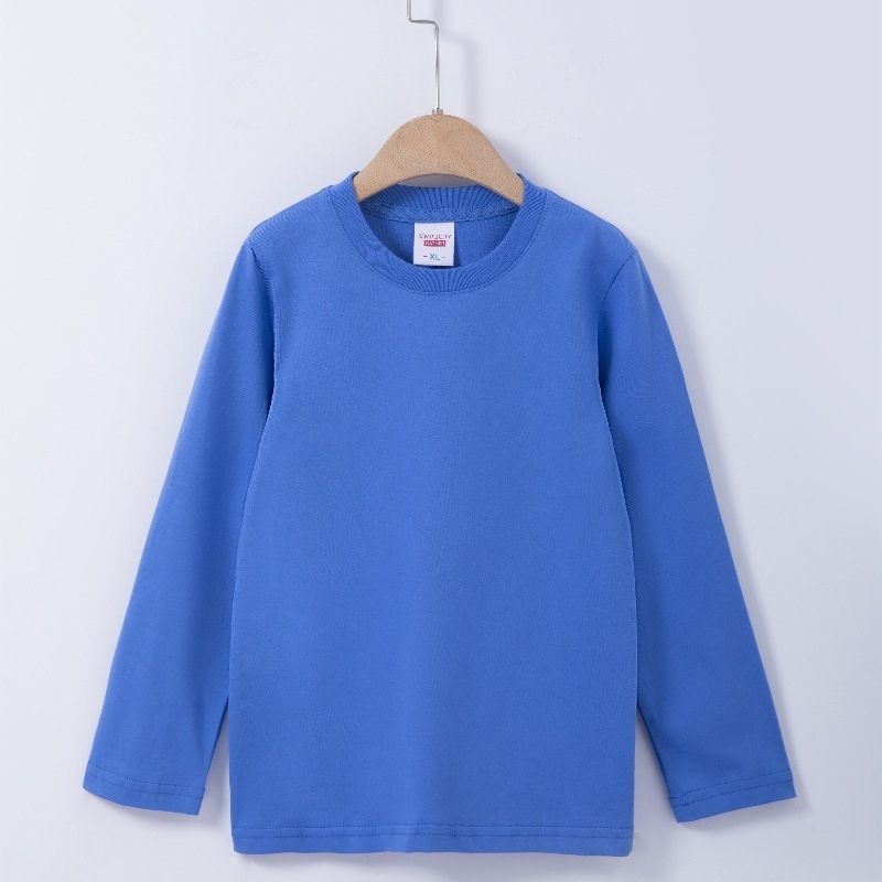 Bērnu garām piedurknēm T-krekls, 100% kokvilna, mitrumu novadīšana, Korejas stils