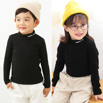 Bērnu T-krekls ar augstu kaklu, garām piedurknēm, 100% kokvilna, punktēts raksts, vecuma grupa 3–8 gadi