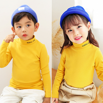 Bērnu T-krekls ar augstu kaklu, garām piedurknēm, 100% kokvilna, punktēts raksts, vecuma grupa 3–8 gadi