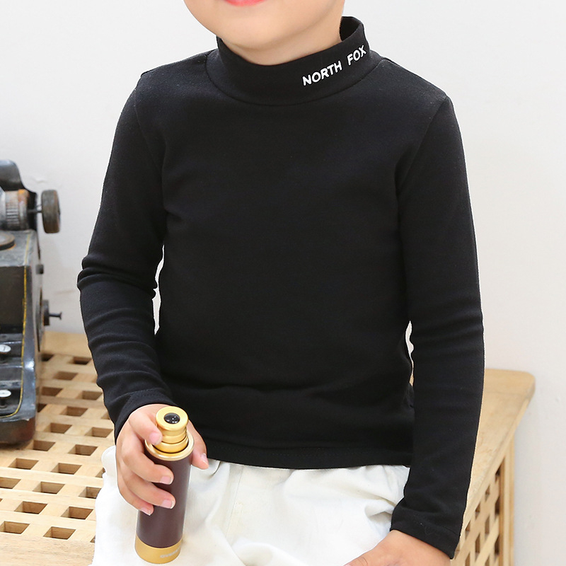 Bērnu T-krekls ar augstu kaklu, garām piedurknēm, 100% kokvilna, punktēts raksts, vecuma grupa 3–8 gadi