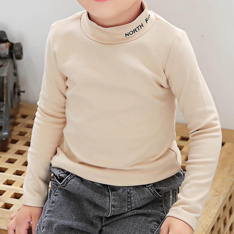 Bērnu T-krekls ar augstu kaklu, garām piedurknēm, 100% kokvilna, punktēts raksts, vecuma grupa 3–8 gadi