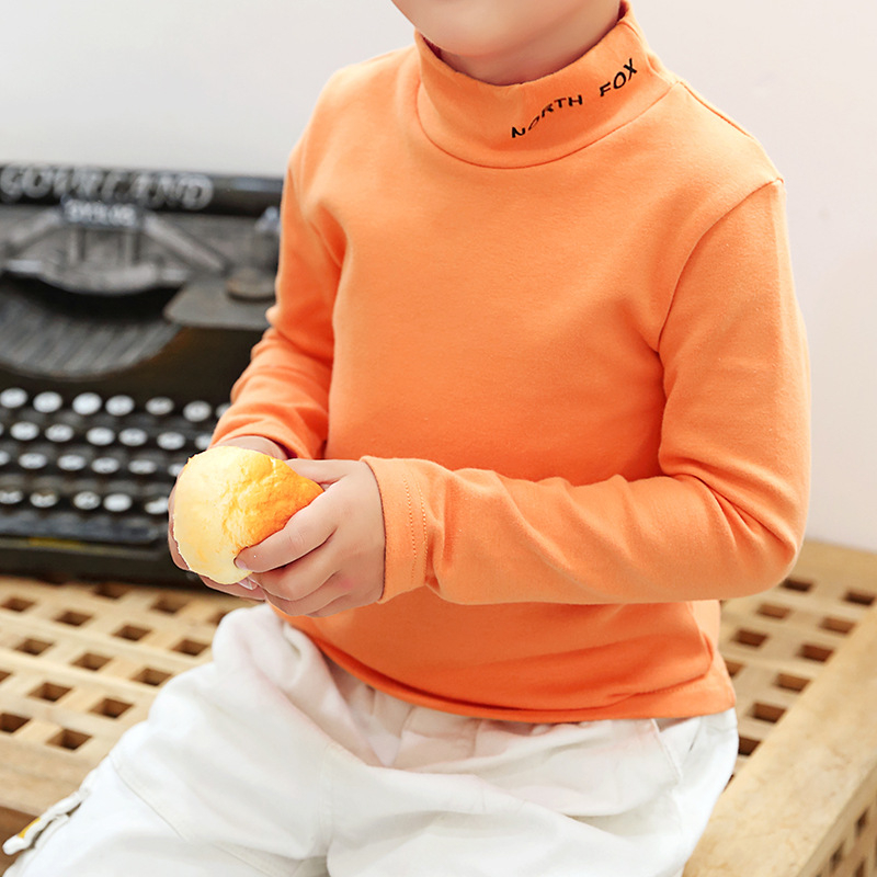 Bērnu T-krekls ar augstu kaklu, garām piedurknēm, 100% kokvilna, punktēts raksts, vecuma grupa 3–8 gadi