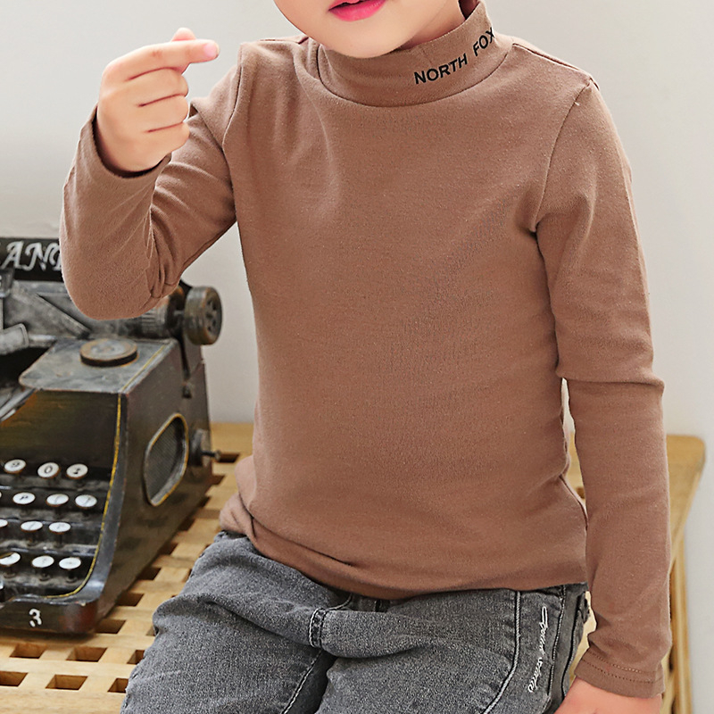 Bērnu T-krekls ar augstu kaklu, garām piedurknēm, 100% kokvilna, punktēts raksts, vecuma grupa 3–8 gadi