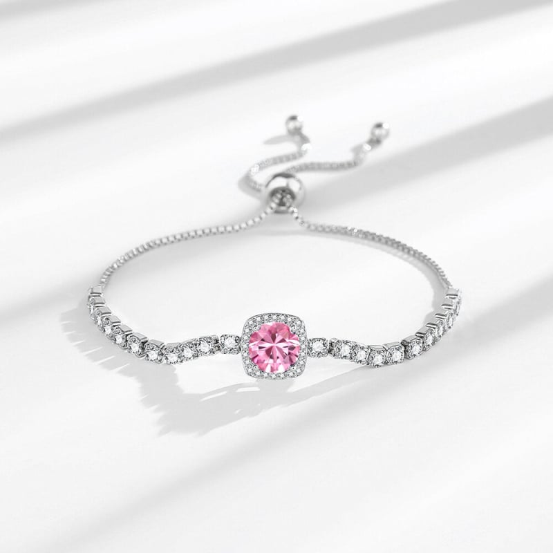 Ženska narukvica od metala, geometrijski kvadratni dizajn, 2 karata, imitacija moissanita, s ukrasnim kamenjem