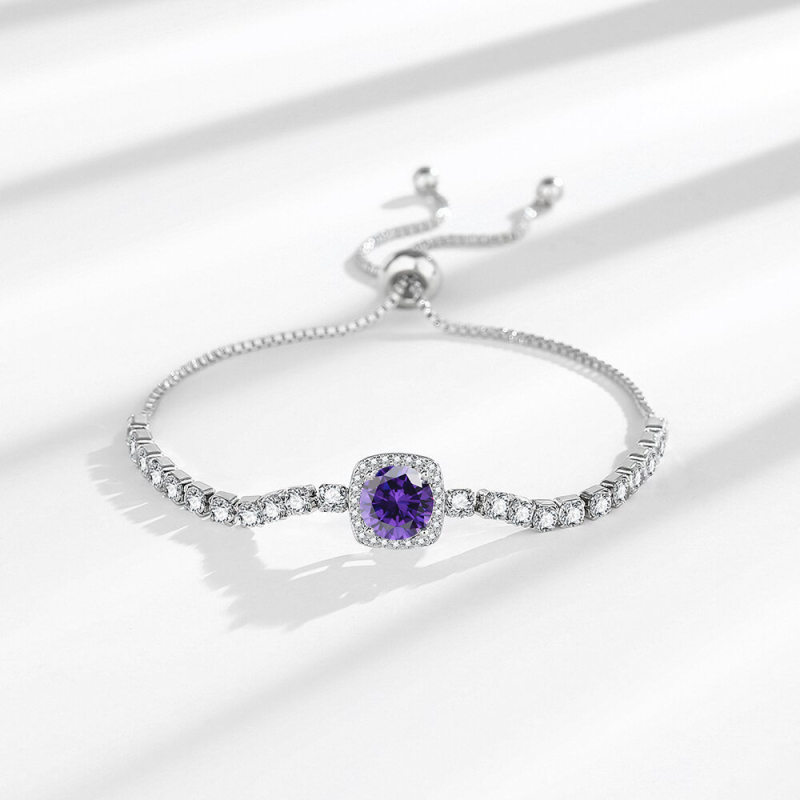 Ženska narukvica od metala, geometrijski kvadratni dizajn, 2 karata, imitacija moissanita, s ukrasnim kamenjem