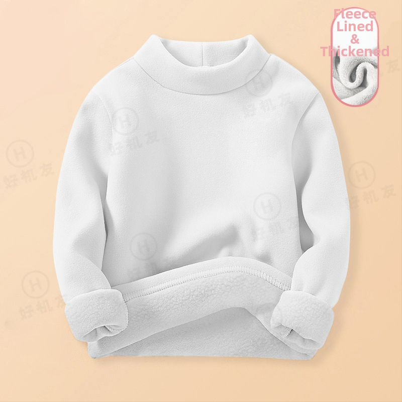 Bērnu termo krekliņš pamat slānim ar fleece iekšējo odere, Derong audums, 95% poliester, pusaugsta apkakle, garas piedurknes, ziema, unisex