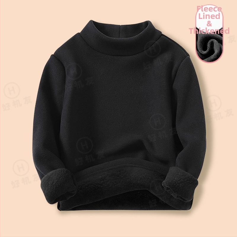 Bērnu termo krekliņš pamat slānim ar fleece iekšējo odere, Derong audums, 95% poliester, pusaugsta apkakle, garas piedurknes, ziema, unisex