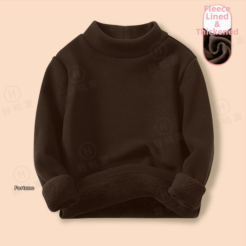 Bērnu termo krekliņš pamat slānim ar fleece iekšējo odere, Derong audums, 95% poliester, pusaugsta apkakle, garas piedurknes, ziema, unisex
