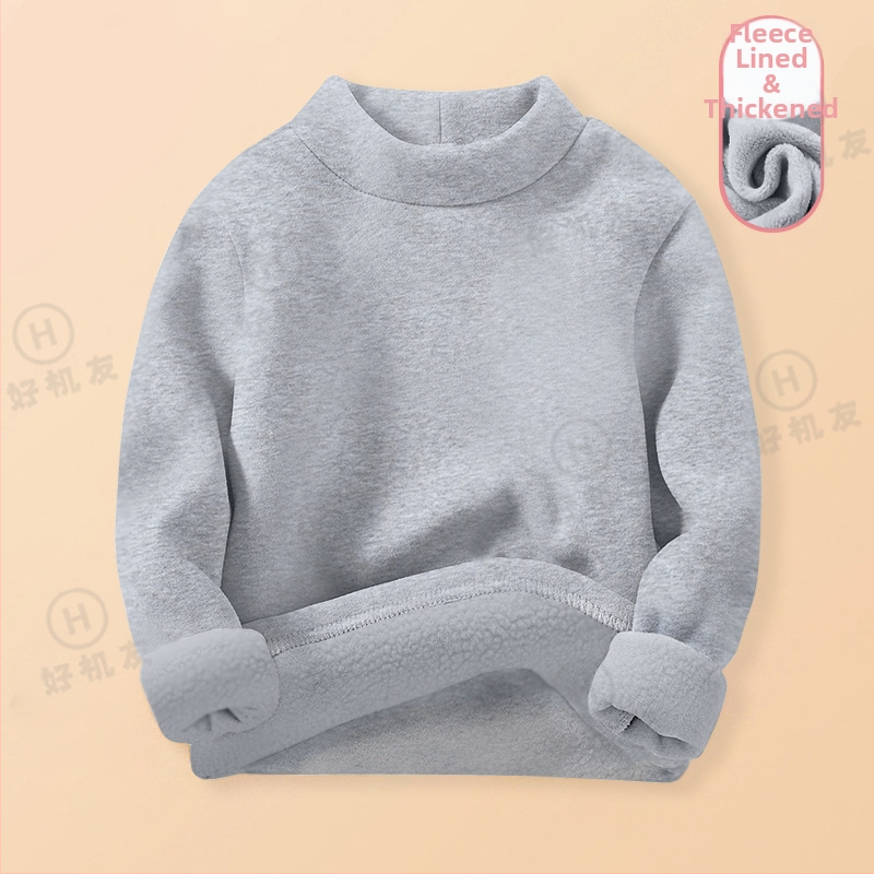 Bērnu termo krekliņš pamat slānim ar fleece iekšējo odere, Derong audums, 95% poliester, pusaugsta apkakle, garas piedurknes, ziema, unisex