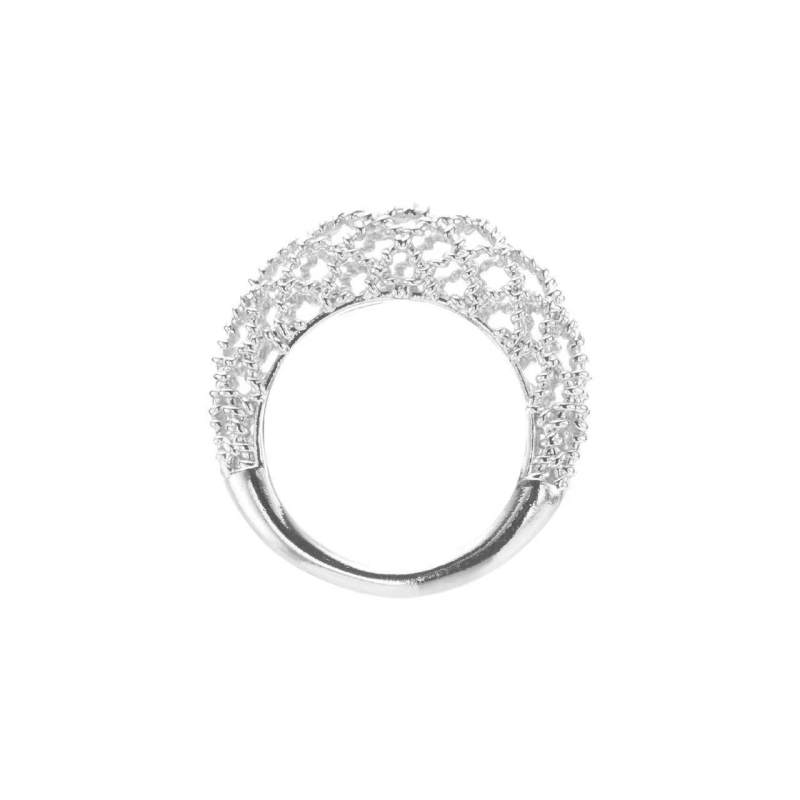 Rokassprādze ar izgriezumu pilnmēness un režģa rakstu; vara; elektroplatēšana; viegls luksusa stils; 2025. rudens izlaišana; 20 g