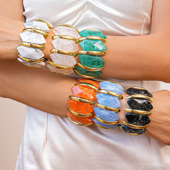 Roku darbs akrila elastīgā rokassprādze ar nepravilīgu rombu - Exquisite Jewelry Factory