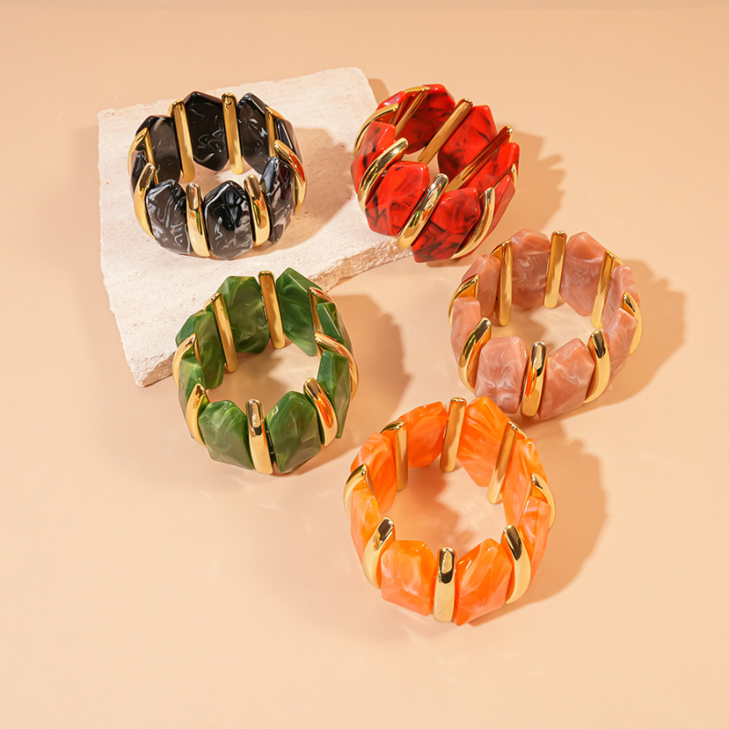 Roku darbs akrila elastīgā rokassprādze ar nepravilīgu rombu - Exquisite Jewelry Factory