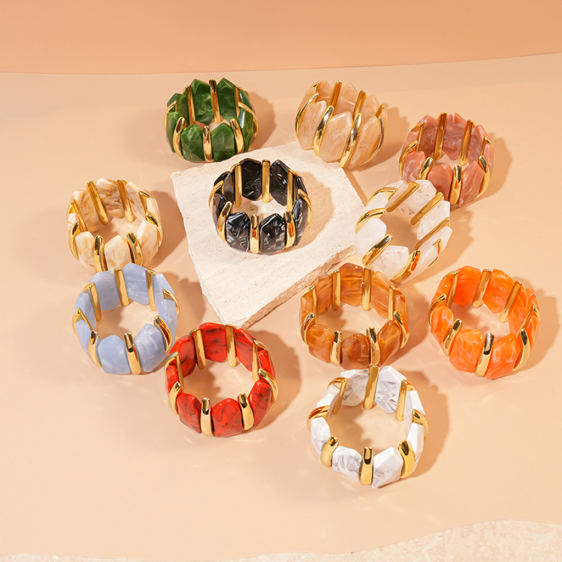 Roku darbs akrila elastīgā rokassprādze ar nepravilīgu rombu - Exquisite Jewelry Factory