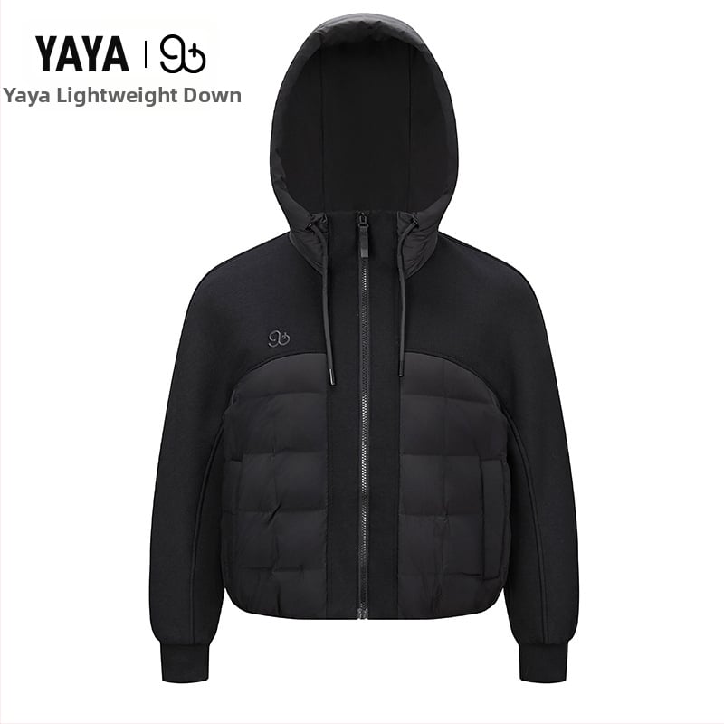 Női duck down dzseki kapucnival, 86–90% tolltöltet, poliészter anyag, közepes hossz, laza szabás, cipzáras záródás, ősz 2025, hercegnő-stílus