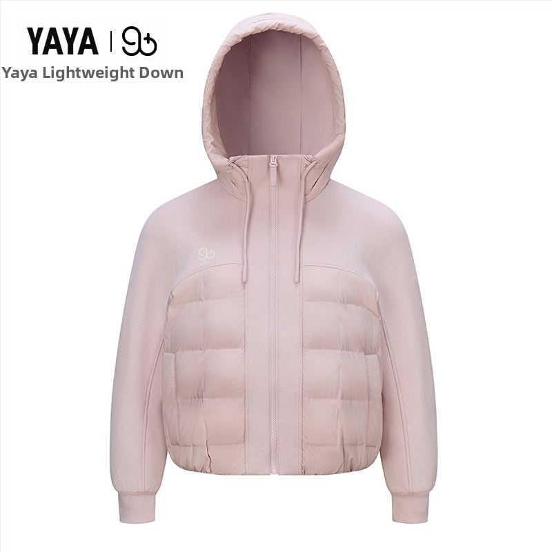 Női duck down dzseki kapucnival, 86–90% tolltöltet, poliészter anyag, közepes hossz, laza szabás, cipzáras záródás, ősz 2025, hercegnő-stílus