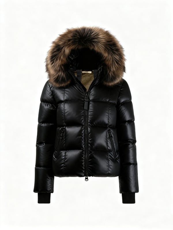 Női tollkabát kapucnival, kacsa tolltöltet 86–90%, vastagított kivitel, karcsú szabású, cipzárral