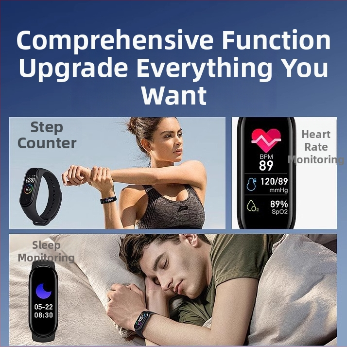 Brățară inteligentă pentru sport cu monitorizare a oxigenului din sânge, ritm cardiac și tensiune arterială, monitorizare a somnului, impermeabilă
