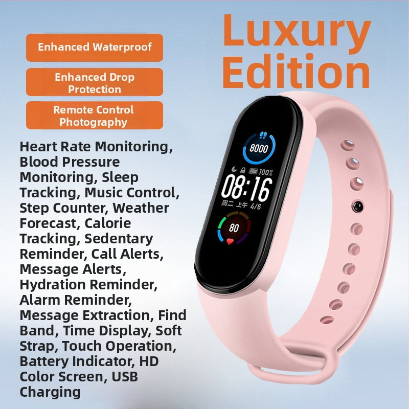 Brățară inteligentă pentru sport cu monitorizare a oxigenului din sânge, ritm cardiac și tensiune arterială, monitorizare a somnului, impermeabilă