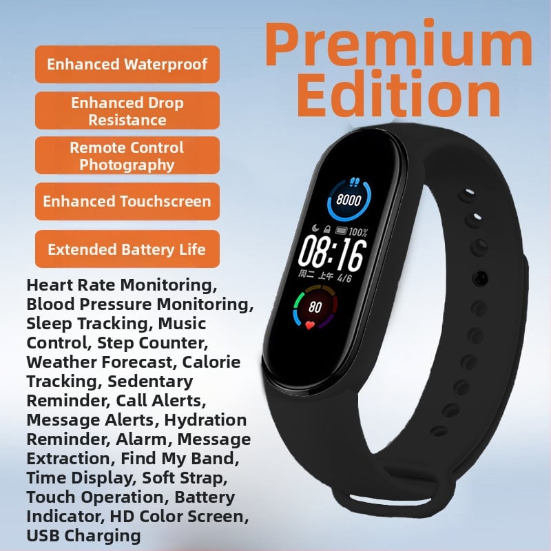 Brățară inteligentă pentru sport cu monitorizare a oxigenului din sânge, ritm cardiac și tensiune arterială, monitorizare a somnului, impermeabilă