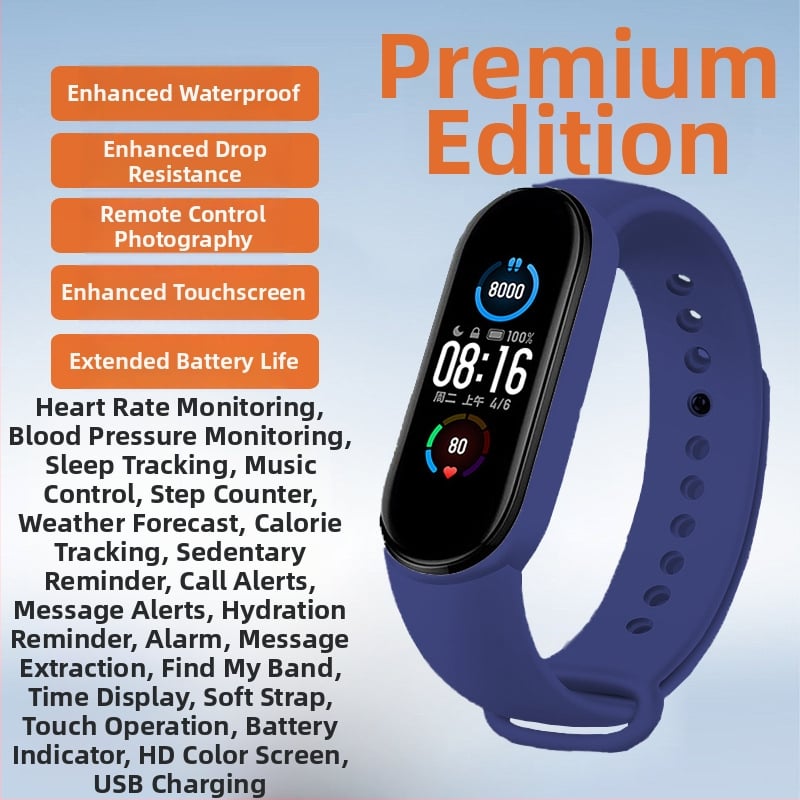 Brățară inteligentă pentru sport cu monitorizare a oxigenului din sânge, ritm cardiac și tensiune arterială, monitorizare a somnului, impermeabilă