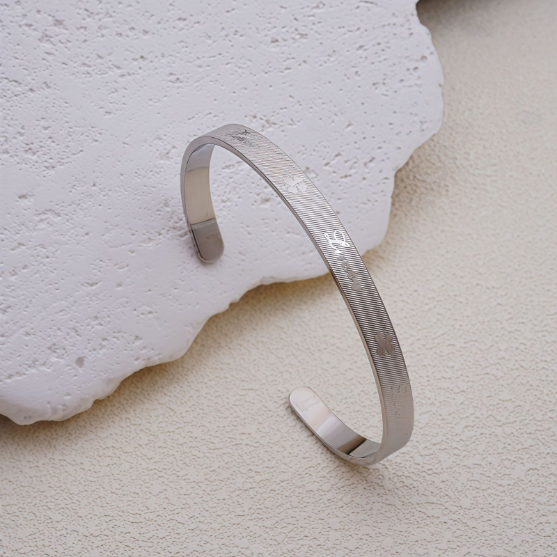 Huayue titāna tērauda rokassprādze sievietēm, precizā apstrāde, personīgais stila virziens, svars 13 g