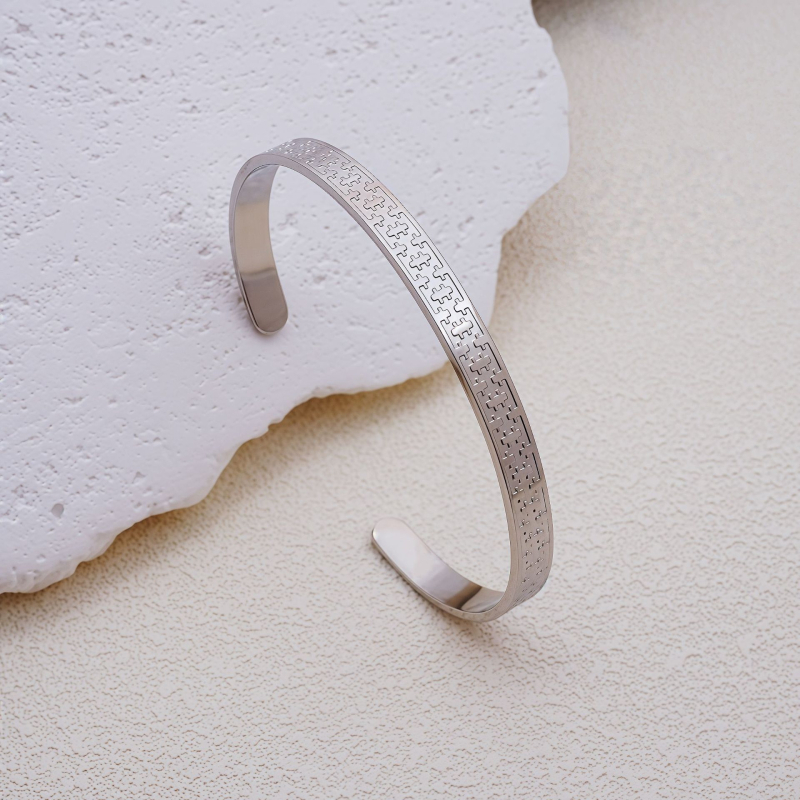 Huayue titāna tērauda rokassprādze sievietēm, precizā apstrāde, personīgais stila virziens, svars 13 g