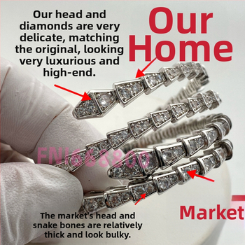 Čūskas formas rokassprādze ar atvērtu dizainu, Materiāls: V gold; Apstrāde: dimants; Svars: 16.5; Sezona: pavasaris 2025