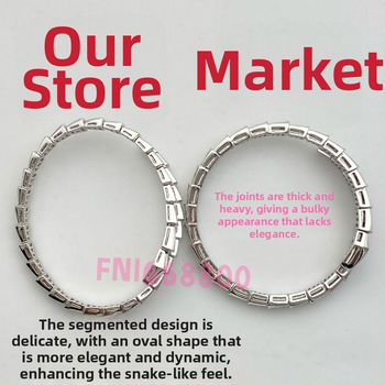 Čūskas formas rokassprādze ar atvērtu dizainu, Materiāls: V gold; Apstrāde: dimants; Svars: 16.5; Sezona: pavasaris 2025