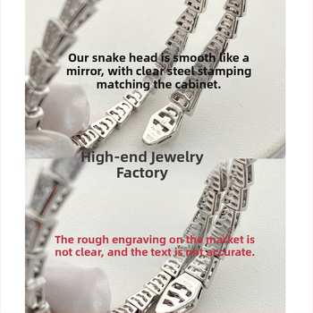 Čūskas formas rokassprādze ar atvērtu dizainu, Materiāls: V gold; Apstrāde: dimants; Svars: 16.5; Sezona: pavasaris 2025