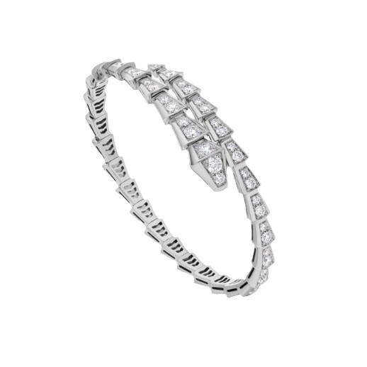 Čūskas formas rokassprādze ar atvērtu dizainu, Materiāls: V gold; Apstrāde: dimants; Svars: 16.5; Sezona: pavasaris 2025