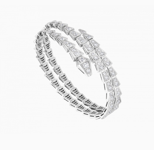 Čūskas formas rokassprādze ar atvērtu dizainu, Materiāls: V gold; Apstrāde: dimants; Svars: 16.5; Sezona: pavasaris 2025