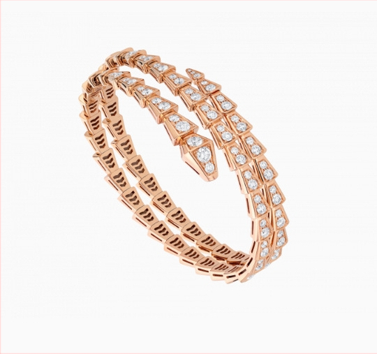 Čūskas formas rokassprādze ar atvērtu dizainu, Materiāls: V gold; Apstrāde: dimants; Svars: 16.5; Sezona: pavasaris 2025