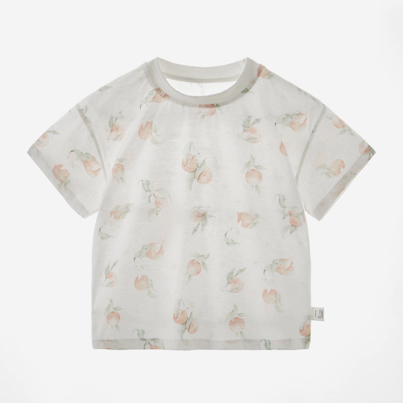 Bērnu T-krekls, 100% kokvilna, īsās piedurknes, apaļš kakls, dzīvnieku raksts
