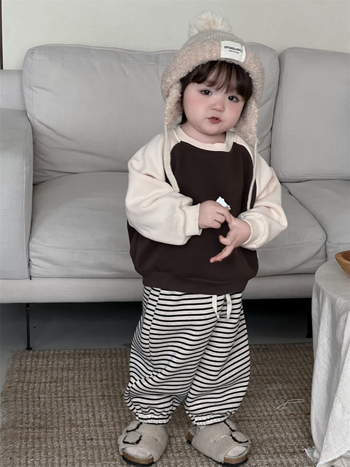 Divu gabalu bērnu komplekts ar biksēm, korejas stila, kokvilna 85%, bieza ziemai un rudenim, vecums 1–3 gadi