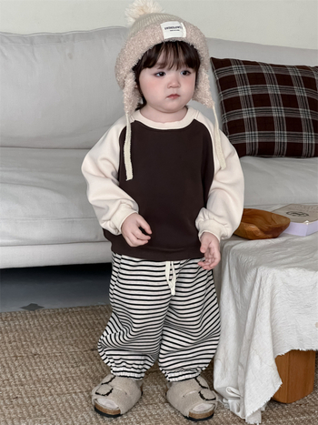Divu gabalu bērnu komplekts ar biksēm, korejas stila, kokvilna 85%, bieza ziemai un rudenim, vecums 1–3 gadi