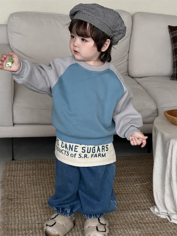 Divu gabalu bērnu komplekts ar biksēm, korejas stila, kokvilna 85%, bieza ziemai un rudenim, vecums 1–3 gadi