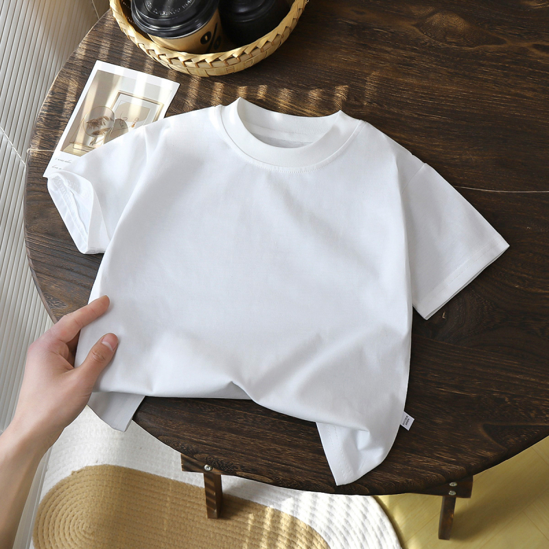 Bērnu kokvilnas T-krekls ar īsām piedurknēm, japāņu stils, 100% kokvilna, mīksta apdare, mitrumu vadīšana (3–8 gadi)