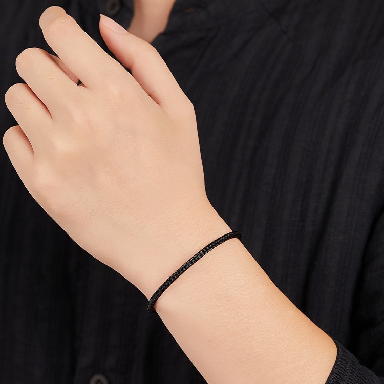 Unisex apyrankė iš virvelės – rankų mezgimo, tinkama karoliukams įsiūti, asmeninė tendencija, pavasaris 2024