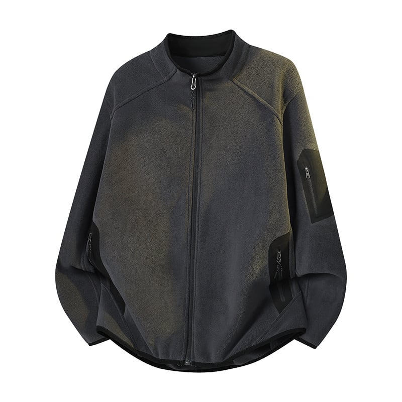 Мъжко качулково поларено яке – термоизолация, райета, свободен кардиган стил за зимно/есенно време