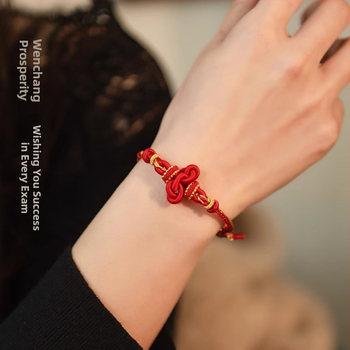 Ručno pleteni narukvica s čvorom, etnički stil, unisex; proljeće 2025; materijal uže; tehnika: ručno pletenje; marka Wonderful craftsman