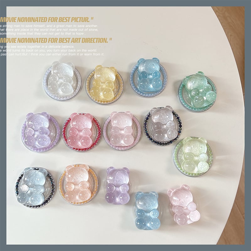 Držač za telefon u obliku mede s dizajnom airbag, magnetska kompatibilnost MagSafe, ljepilo i ljepljiva ugradnja, kreativni nosač prstena