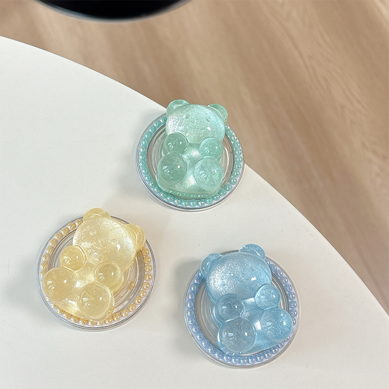 Držač za telefon u obliku mede s dizajnom airbag, magnetska kompatibilnost MagSafe, ljepilo i ljepljiva ugradnja, kreativni nosač prstena