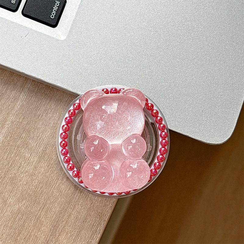 Držač za telefon u obliku mede s dizajnom airbag, magnetska kompatibilnost MagSafe, ljepilo i ljepljiva ugradnja, kreativni nosač prstena